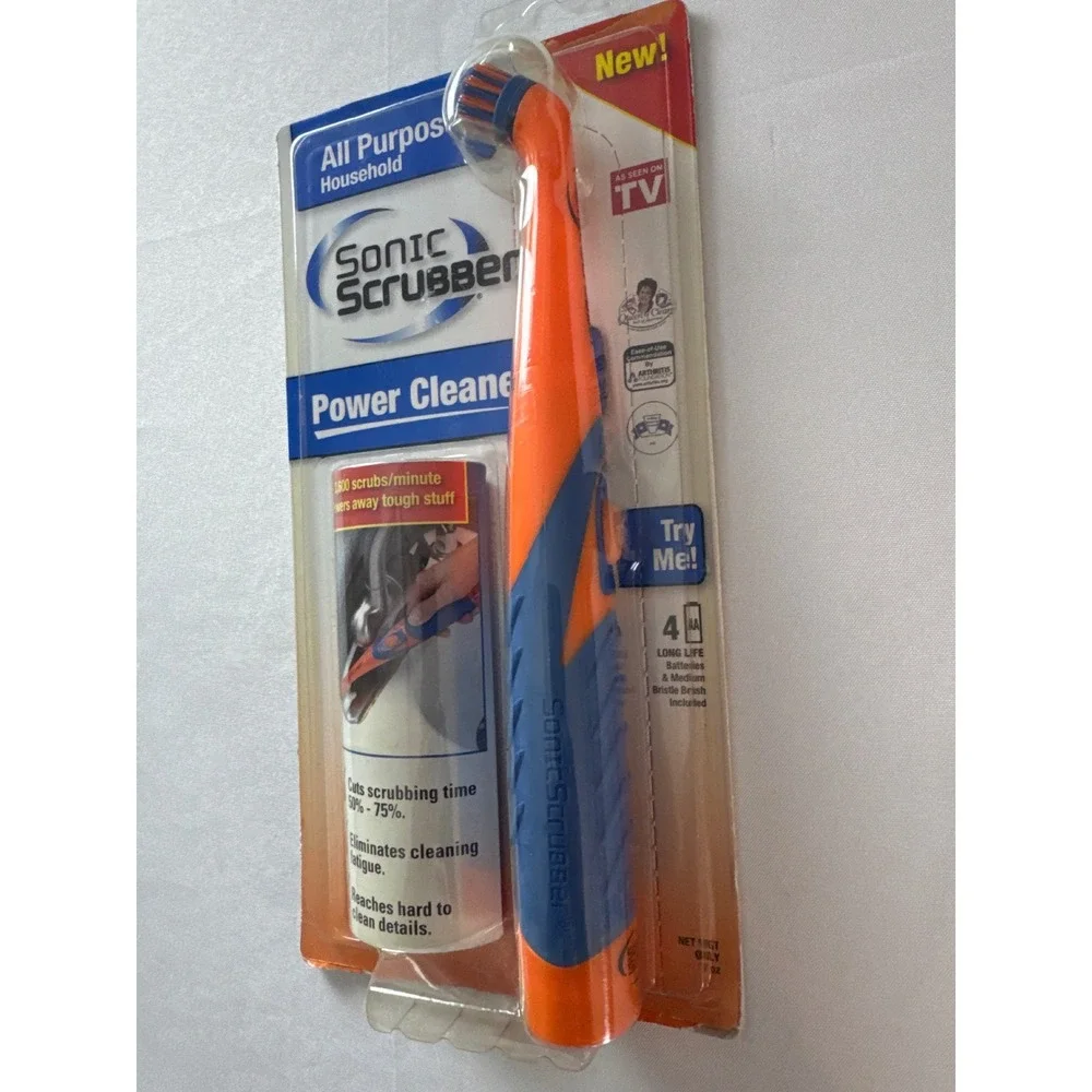 Sonic Scrubber All Purpose Power Cleaner 3600 SPM Household Cleaning Brush NEW